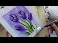 Как легко и быстро написать Весенние цветы . Spring flowers very easy in acrylic!
