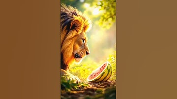 Lion🐅 + watermelon🍉 | 😯😯|| a pover full Bond fusion in animal #short #fusion