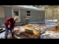 Abandoned off grid cabin prepping for renovation