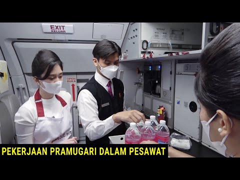 Intip Pekerjaan Pramugari dan Pramugara dalam Pesawat saat Menyiapkan Menu Makan Untuk Penumpang