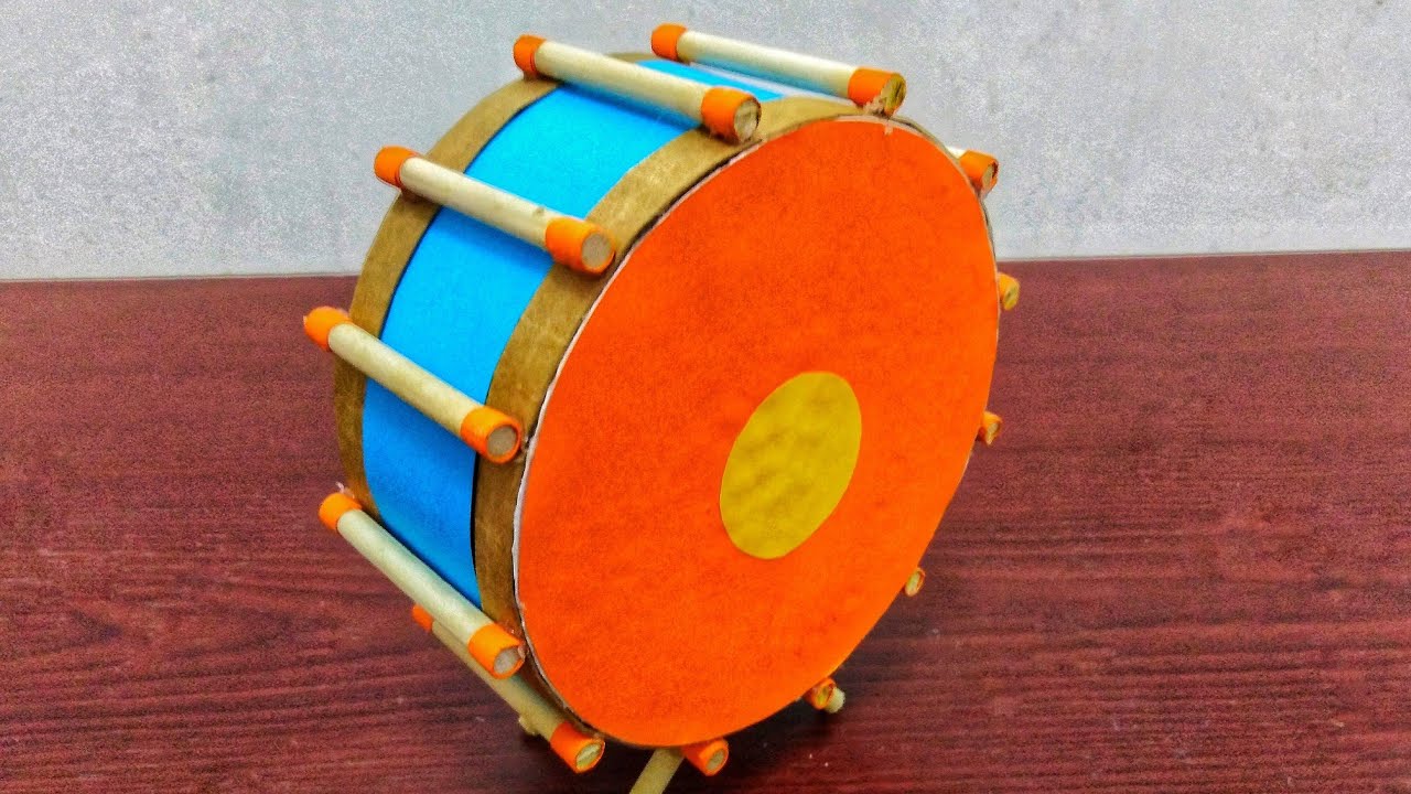 How To Make Drum Cardboard Model DIY Paper Craft Drum Model 3D Model 
