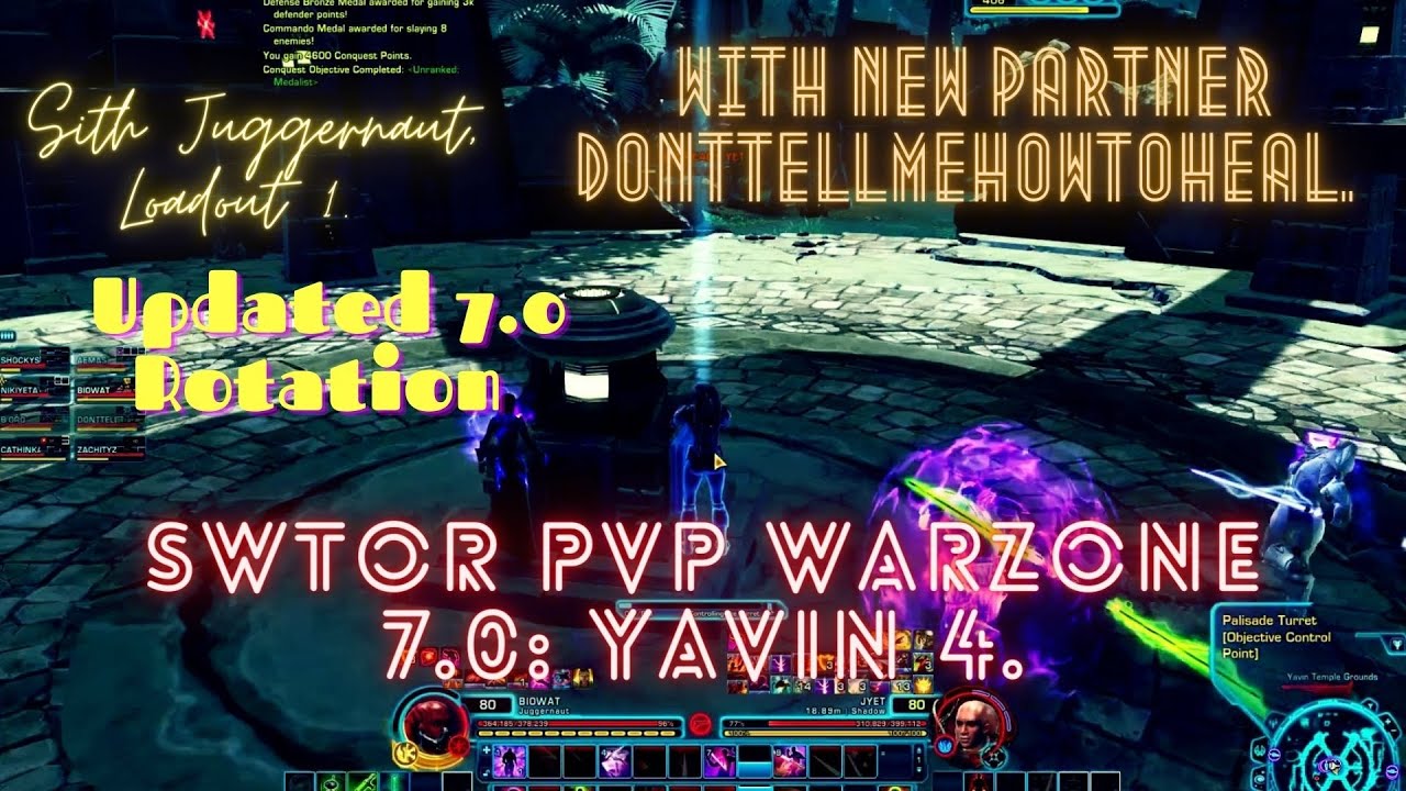 SWTOR PvP Warzone 7.0: Yavin 4. Sith Juggernaut, Loadout 1. Updated 7.0 Rotation