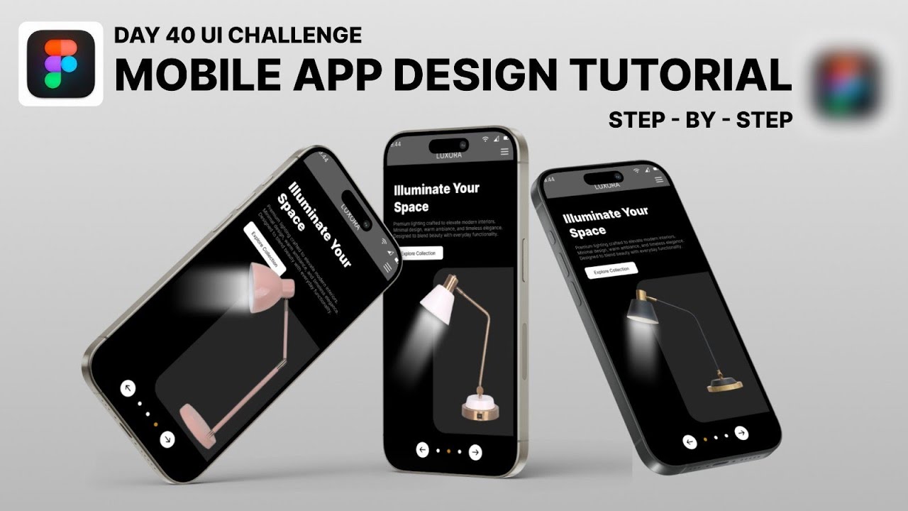 Day 40 UI Challenge — Mobile App Design in Figma | Luxora Lighting App ...
