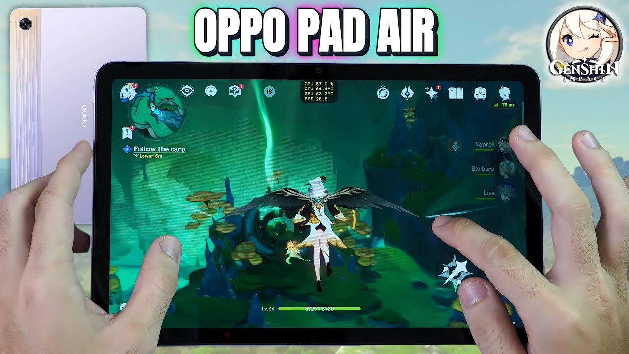 Oppo Pad Air Genshin Impact Gaming test 2024 | Snapdragon 680