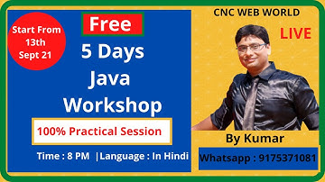 Data Types in Java | Day 1 : Java Workshop  by Kumar Sir | CNC WEB WORLD