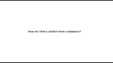 Database Citation Tools