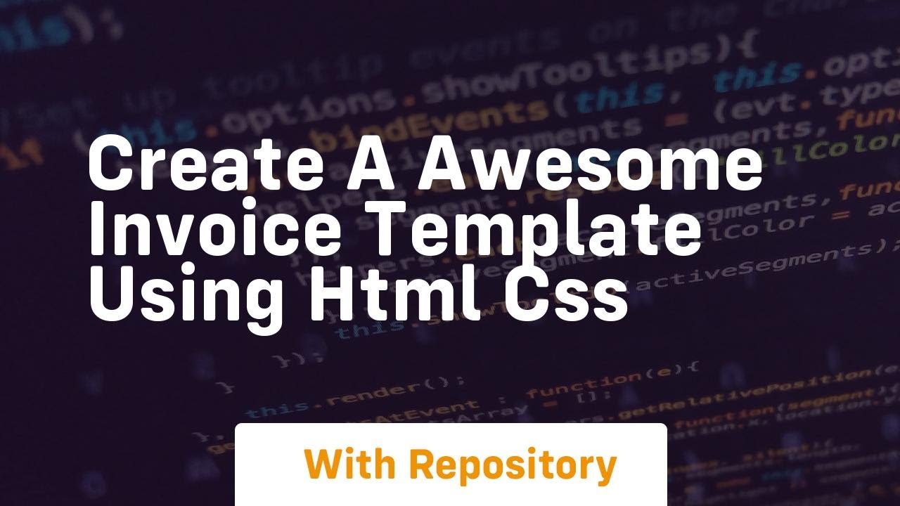 Create a awesome invoice template using html css - YouTube