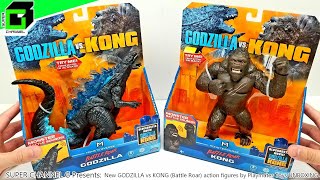 GODZILLA vs KONG (Battle Roar) BOTH action figures by Playmates Toys UNBOXING and REVIEW