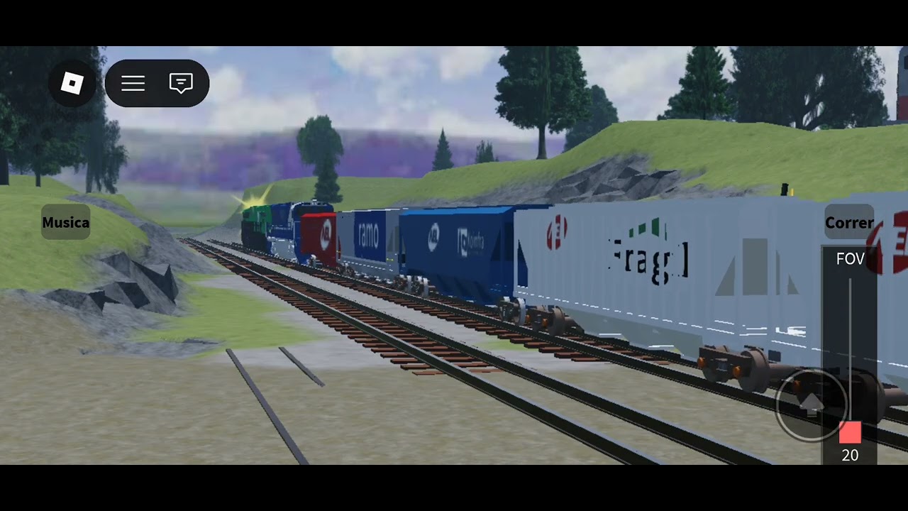 [Roblox - TMS] Graneleiro com ES43BBI Chegando na rffsa para cruzar com outro trem 