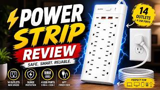 14 Outlet Power Strip with USB-C Review | Home Office Cable Management Upgrade