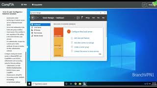 Testout Network+ 13.2.10 Lab Configure a RADIUSSolution