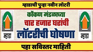 कोंकण मंडळाची चार हजार घरांची सोडतीची घोषणा. Mhada will come with 4000 flats soon.