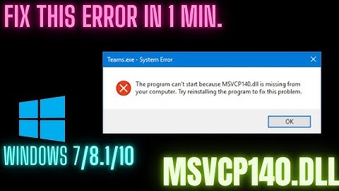 MSVCP140.dll error fixed || GTA 4 error fixed || windows 7/8.1/10