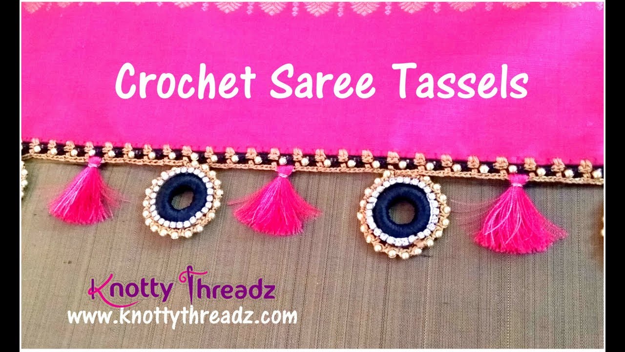 New Double Colour Crochet Saree Tassels | Twisted Kuchu | Intricate Design  | www.knottythreadz.com - YouTube