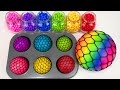 Satisfying Video l How to Make GIANT Rainbow Bubble Stress Ball with Lollipop Slime Cutting ASMR