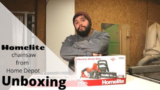 Homelite 14" chainsaw unboxing