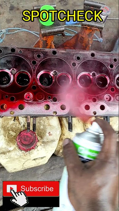 CEK KERETAKAN PADA CYLINDER HEAD PAKAI SPOTCHECK RED AND CLEAN#shorts