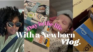 Day in the life with a Newborn ♡ | 1 month Postpartum + Restock on baby tingz + Amazon unboxing's !