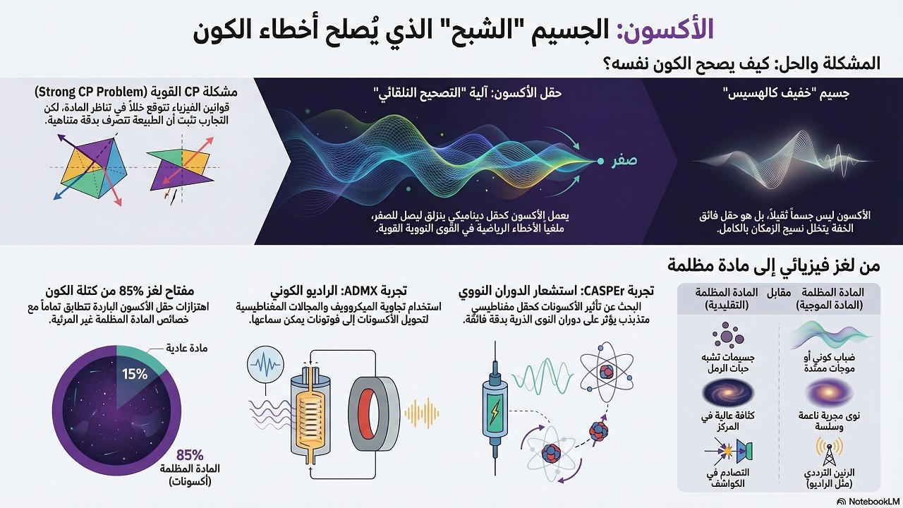 مجال شبحي يُصلِح الواقع. هل أصلحت الجسيمات الشبحية خطأ الكون الخفي؟ الأكسونات والمادة المظلمة!