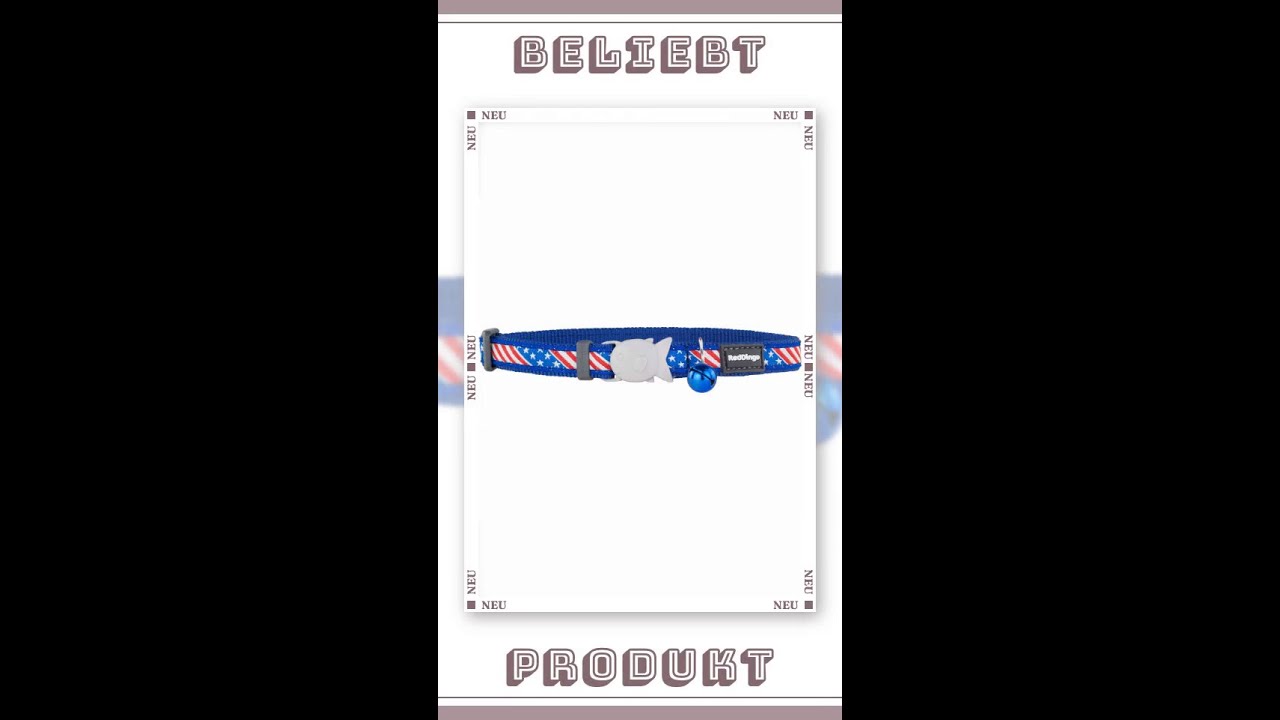 Katzenhalsband Red Dingo US Flag 20-32 cm Blau