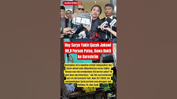 Roy Suryo yakin ijazah Jokowi 99,9% palsu.#trending #shorts #news #beritaterkini