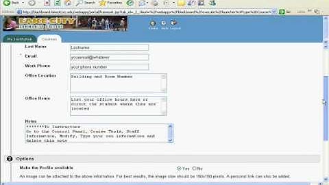 Blackboard Instructor - I - Staff Info - Contact Info