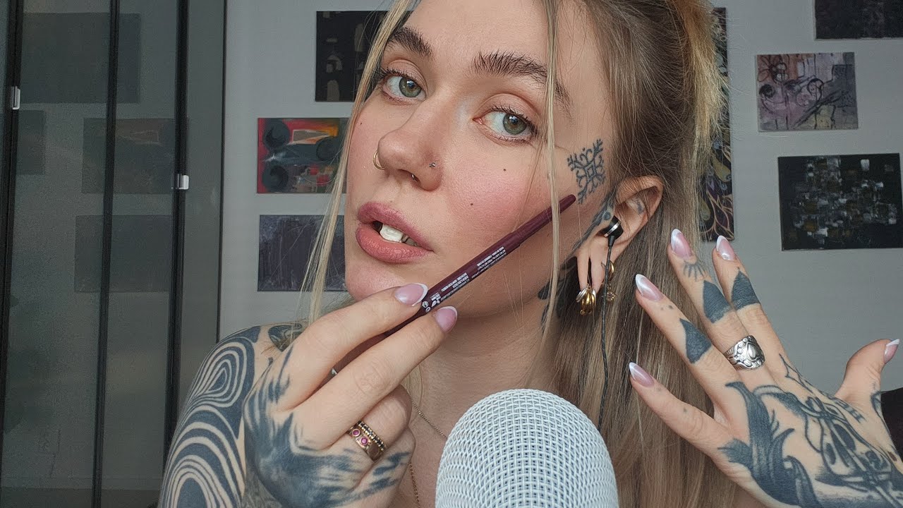 ASMR Tattoo Tracing + Mouth Sounds For Deep Relaxation And Sleep 