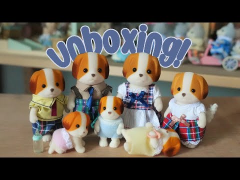 Unboxing the Doughty dog family and babies | Sylvanian