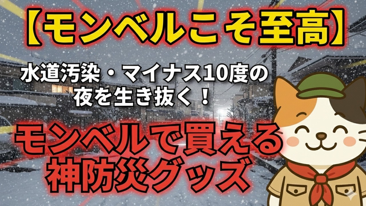 【モンベルこそ至高】水道汚染・マイナス10度の夜を生き抜くモンベルで買える神防災グッズ！
