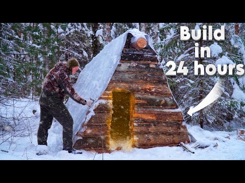 BUILD A WARM LOG CABIN IN 24 HOURS