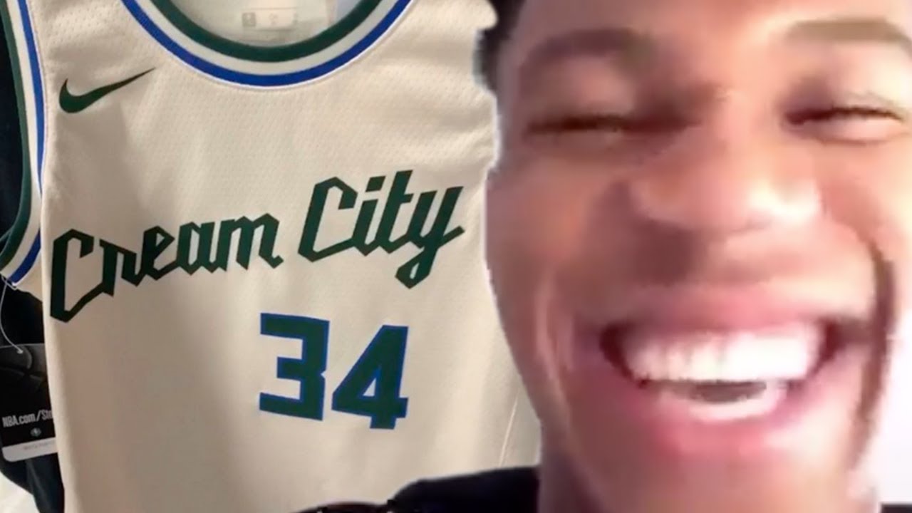 cream giannis jersey