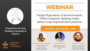 Webinar - Target Population of Environments & beyond: Helping make better crop improvement practice