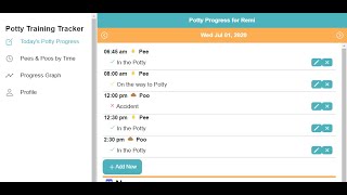 Potty Training Tracker App Preview screenshot 1