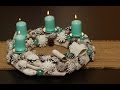 DIY: Венок - крашенная мешковина, шишки и бусины (просто и быстро )