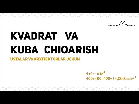 Fundament hisoblash, Kvadrat м², va Kuba chiqarish м³ Arxitektor va Ustalar uchun