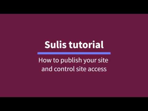 Sulis tutorial: How to publish a Sulis site