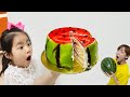 수박케익은 너무 맛있어요!! 서은이와 엄마의 수박 케익 교환 놀이 먹방 Watermelon Cake Mukbang Seoeun Daily Story