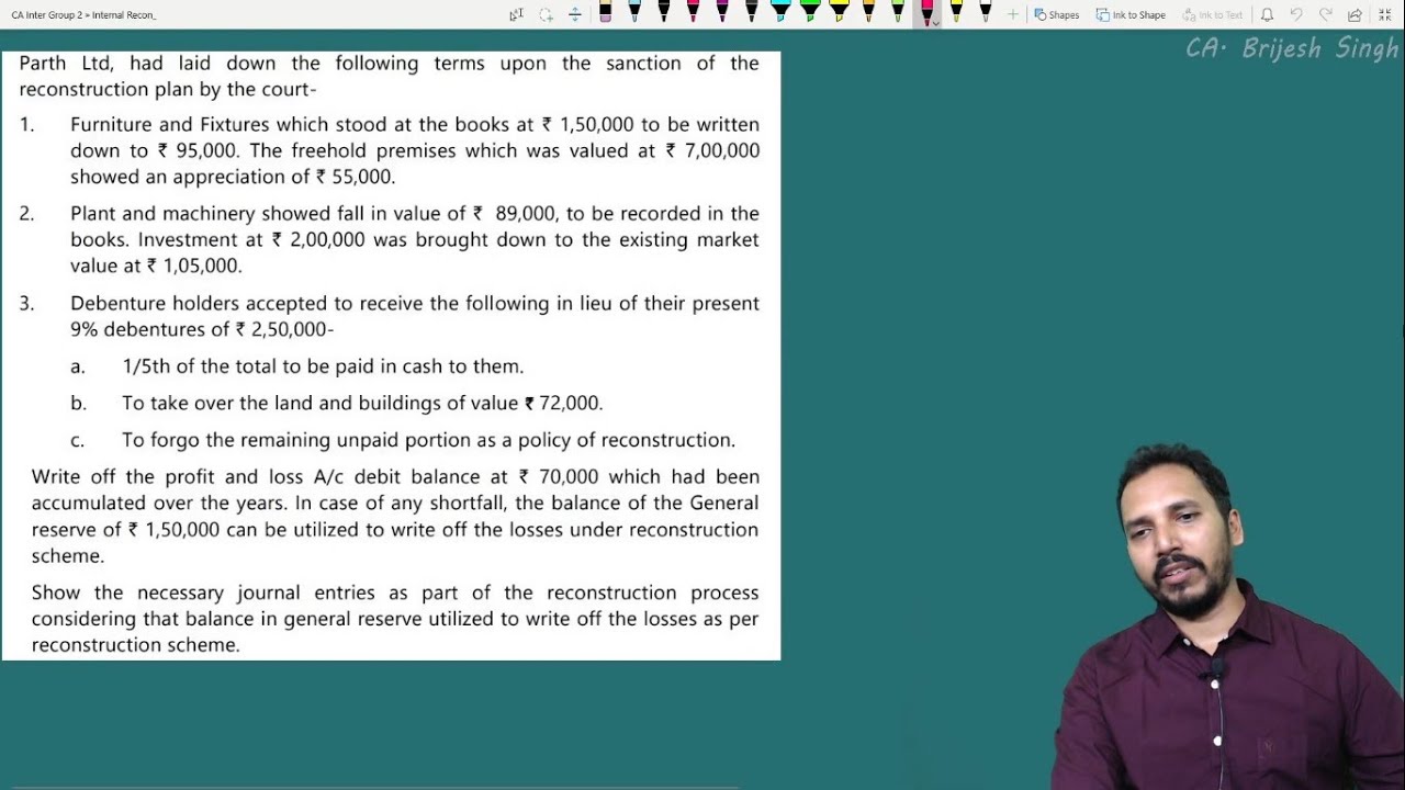 Internal reconstruction lecture 8 from ca inter study material
