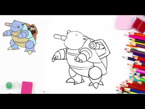 Cách Vẽ Tranh Và Tô Màu Pokémon Rùa Blastoise || How To Draw Blastoise  Pokémon - Youtube