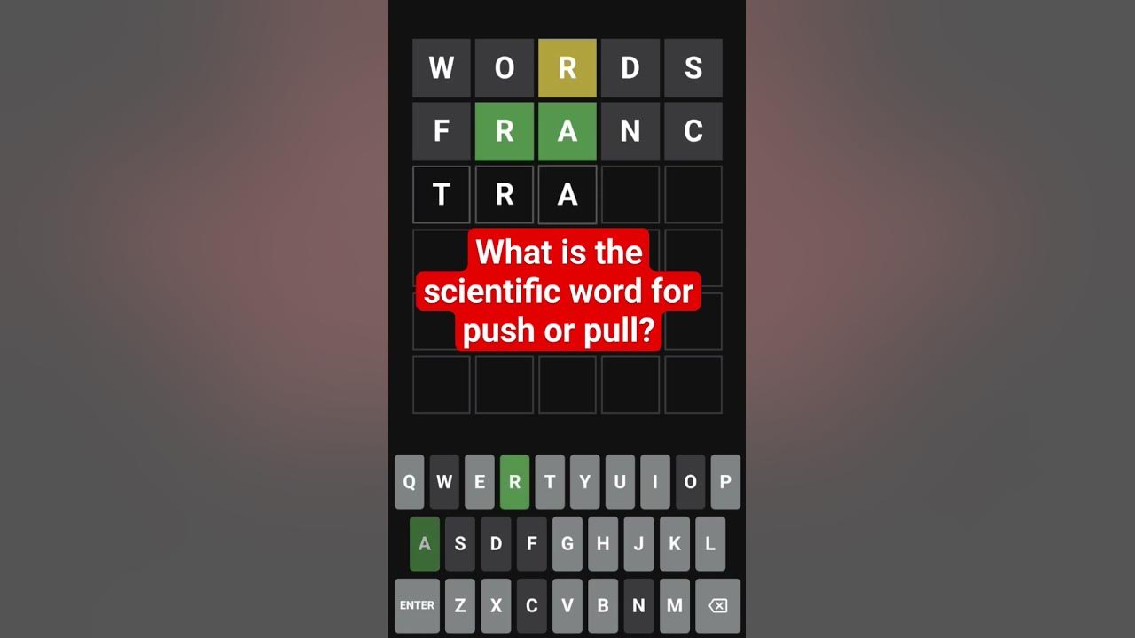 What is the scientific word for push or pull Wordle game puzzle