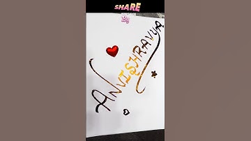 What a beautiful name Anvishravya written with unique magic pen