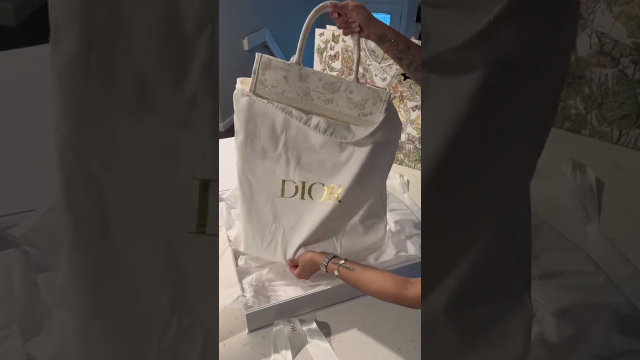 Unbox My New Dior Tote With Me Diorbooktote Butterfly Luxury Luxurybag Diorunboxing