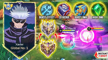 GLOBAL XAVIER WTF NEW SECRET ONE HIT BUILD!!😱 (200% DAMAGE HACK?) | XAVIER BEST BUILD 2025 | MLBB
