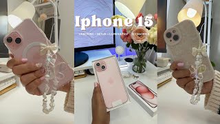 iPhone 15 (pink) Aesthetic Unboxing + Accessories + Camera Test