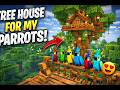 I Built a Tree House for My 5 Parrots 🦜 (Minecraft Survival #2)