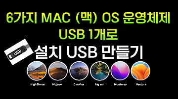 6가지 MAC 맥 OS 운영체제 USB1개로 설치 USB 제작하기