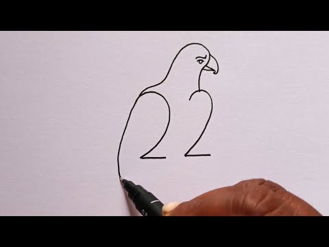 How To Turn 22 Into Eagle Drawing | How To Draw Eagle With Number | Eagle Drawing Art