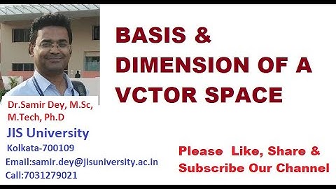 Vector Space - Basis, Finite dimensional Vector Space