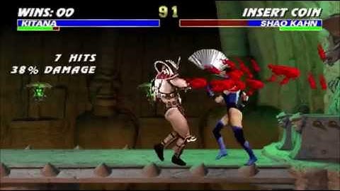 Ultimate Mortal Kombat 3 Kitana vs Shao Kahn (double flawless)