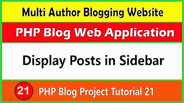 PHP Blog Project Tutorial 21 | Display Recent Posts in Sidebar